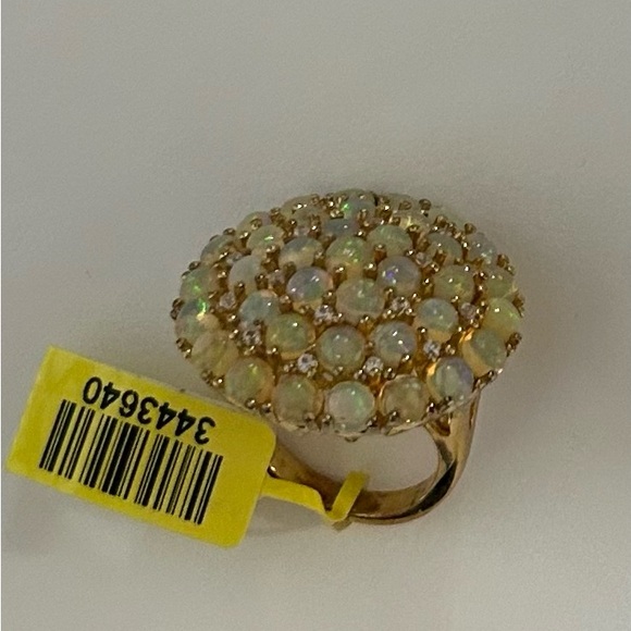 NWT JTV MULTICOLOR ETHIOPIAN OPAL RING 14K over Sterling Silver Size 7 - Picture 6 of 6